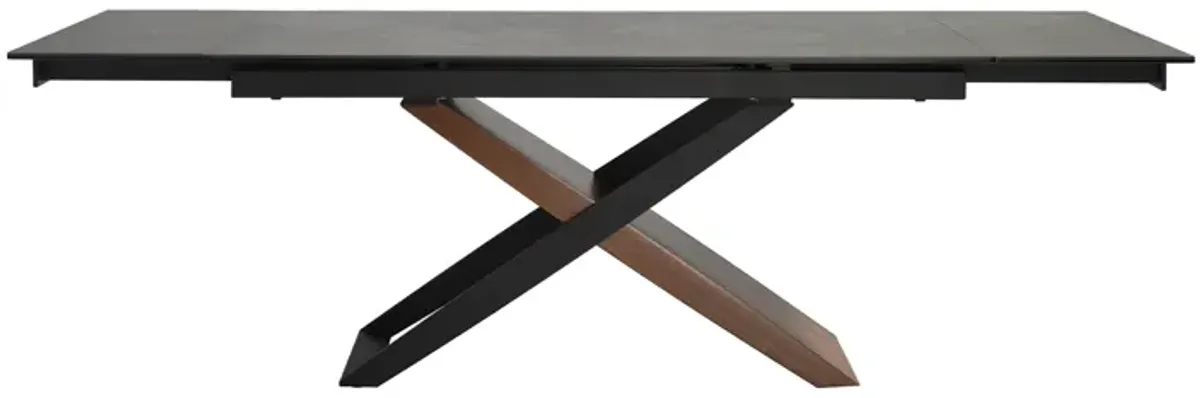 Milena Extendable Dining Table in Stone and Wood