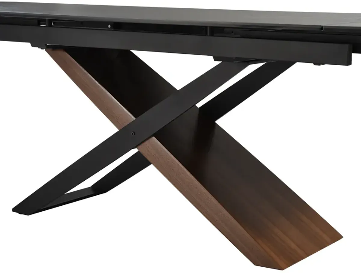 Milena Extendable Dining Table in Stone and Wood