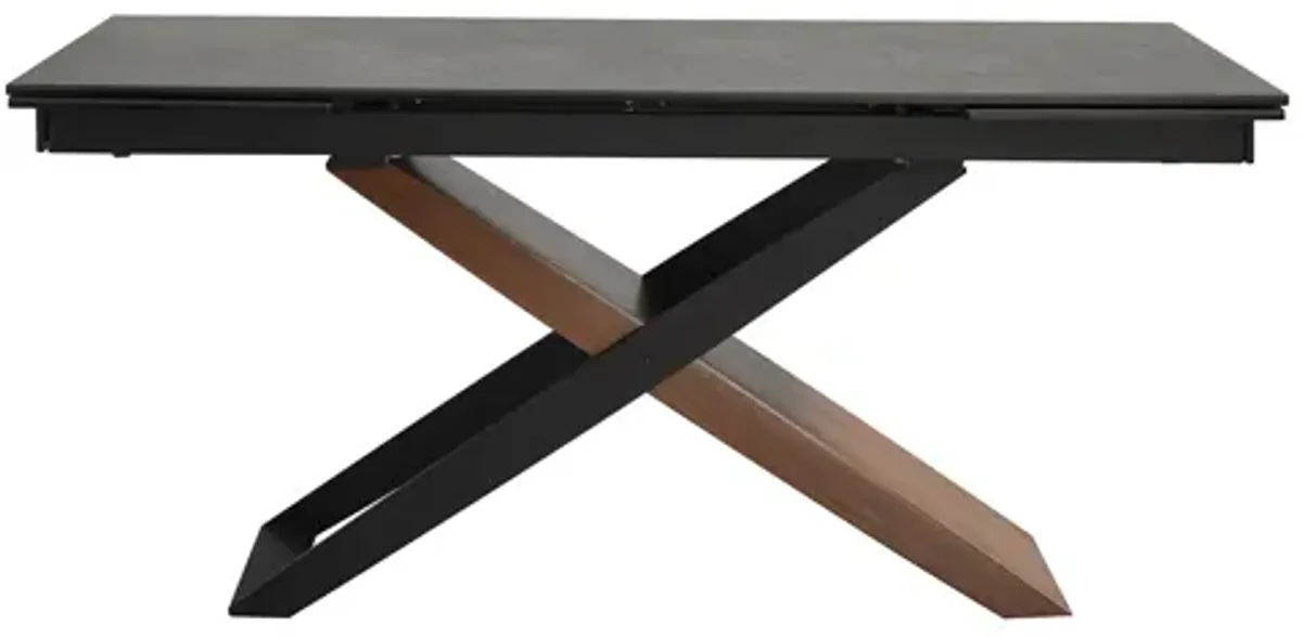 Milena Extendable Dining Table in Stone and Wood