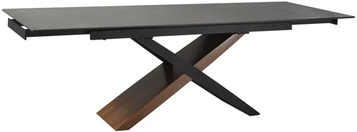 Milena Extendable Dining Table in Stone and Wood