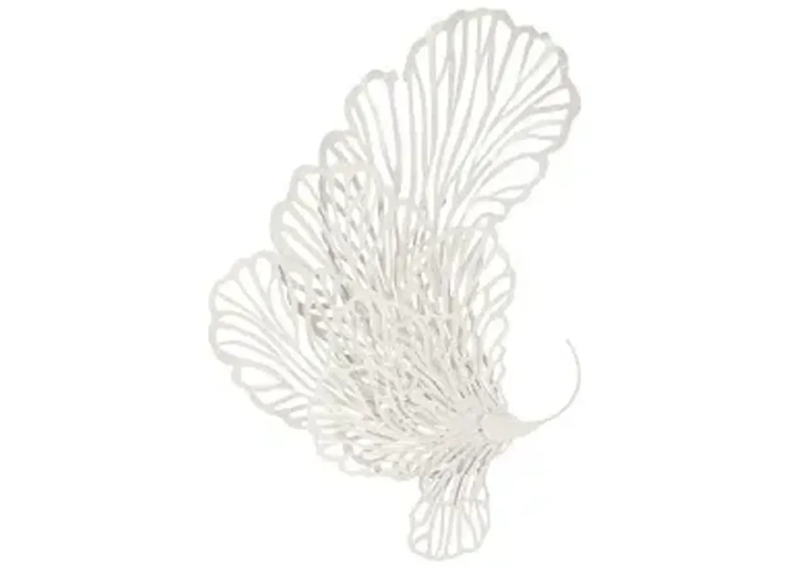 butterfly wall art, white, sm