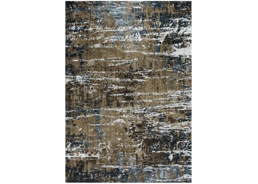 Elite Brown  Recycled Polyester 5'2" x 7'9" Rectangle Rug