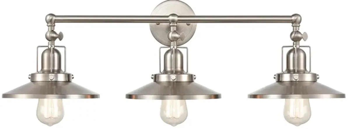 English Pub 28" Wide 3-Light Vanity Light - Satin Nickel