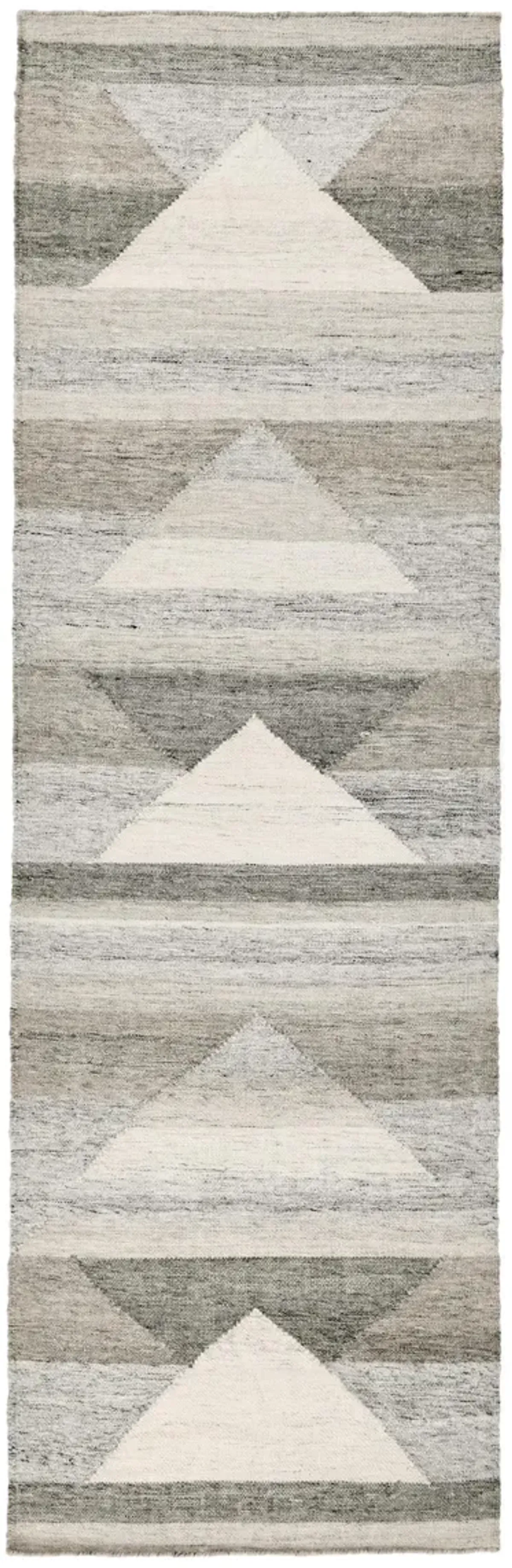 Tierney 2.6'x8' Indoor Outdoor Handwoven Geometric Gray Accent Rug