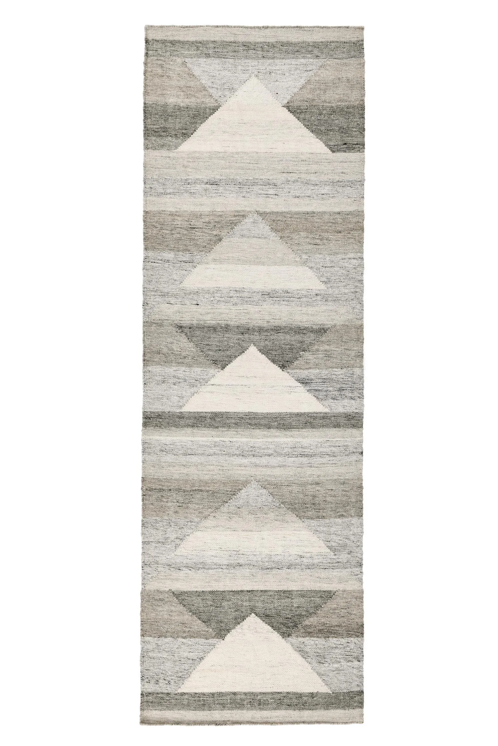 Tierney 2.6'x8' Indoor Outdoor Handwoven Geometric Gray Accent Rug