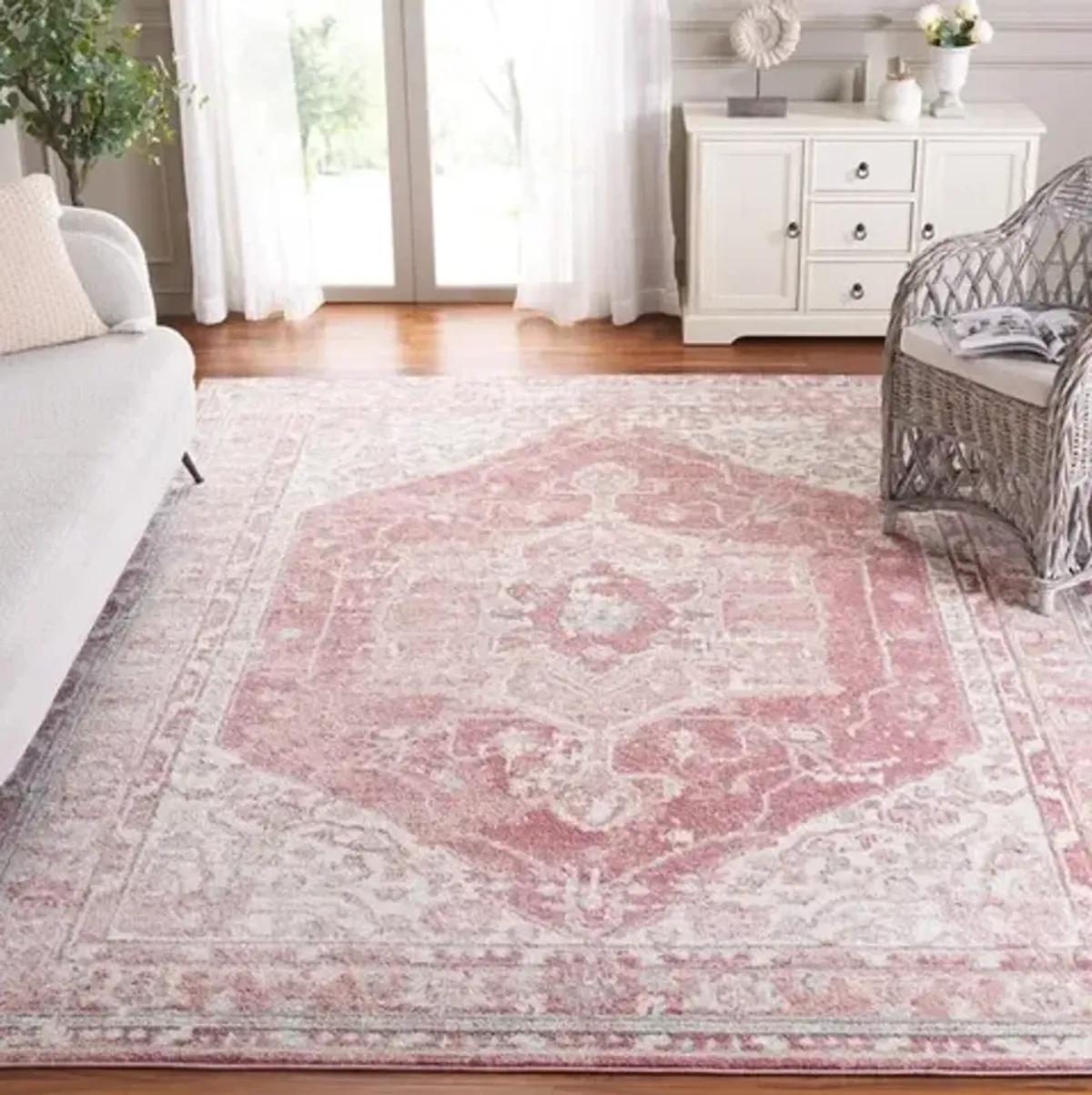 LAYLA 108  Pink 6'-7' X 6'-7' Square Square Rug