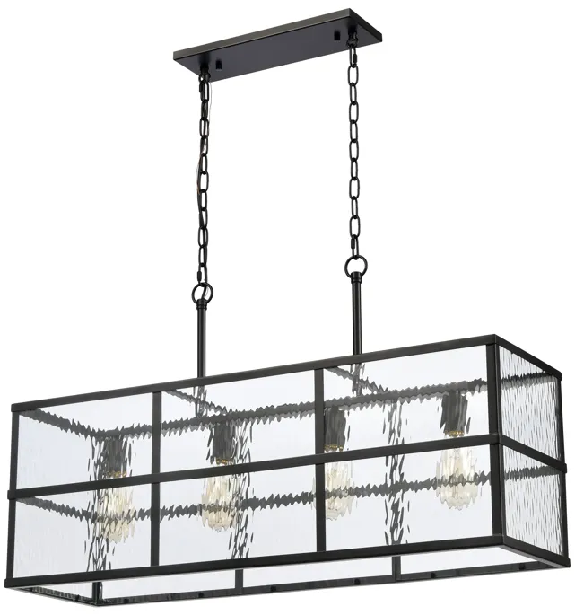 Solace 34" Wide 4-Light Linear Chandelier - Matte Black