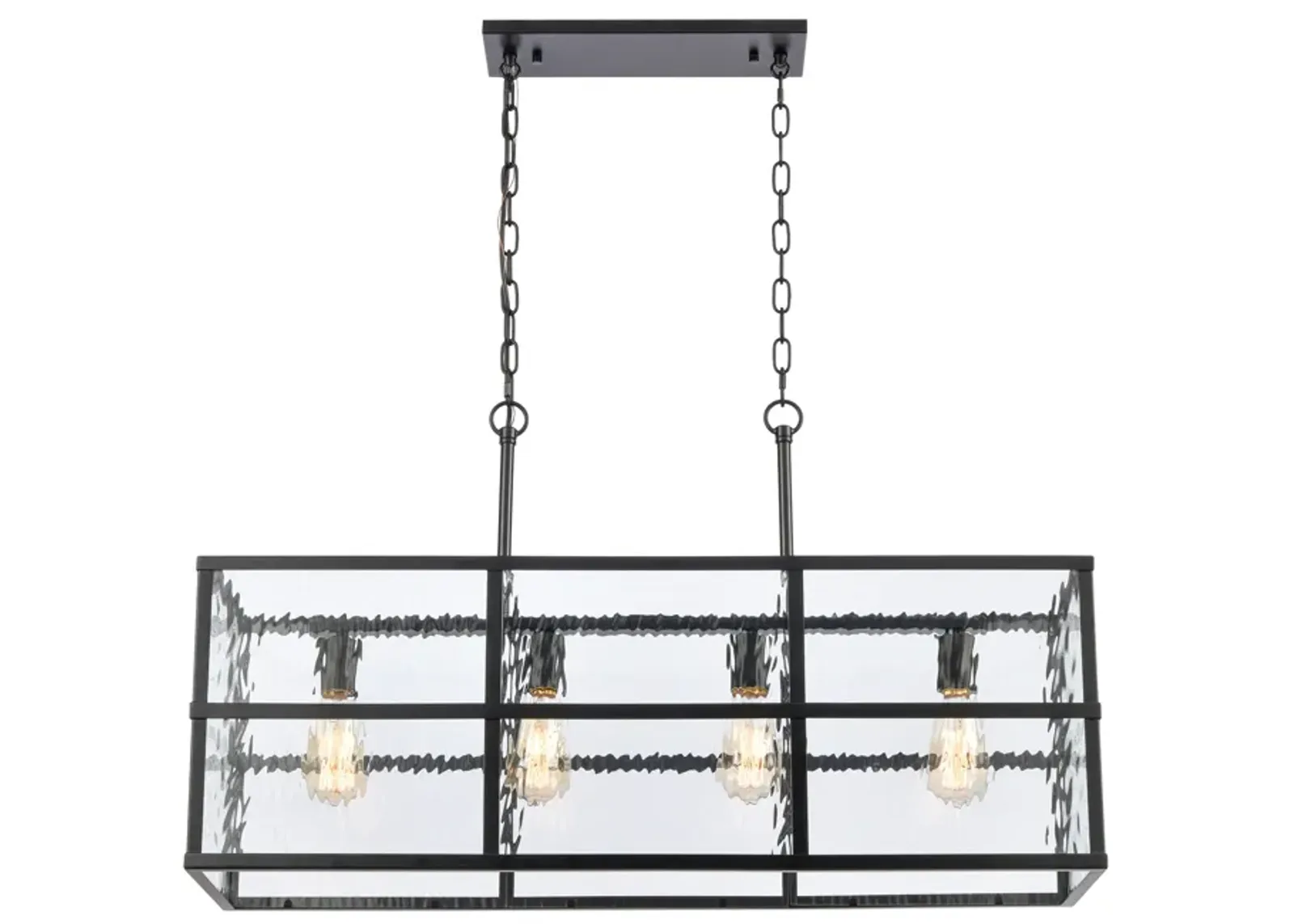 Solace 34" Wide 4-Light Linear Chandelier - Matte Black