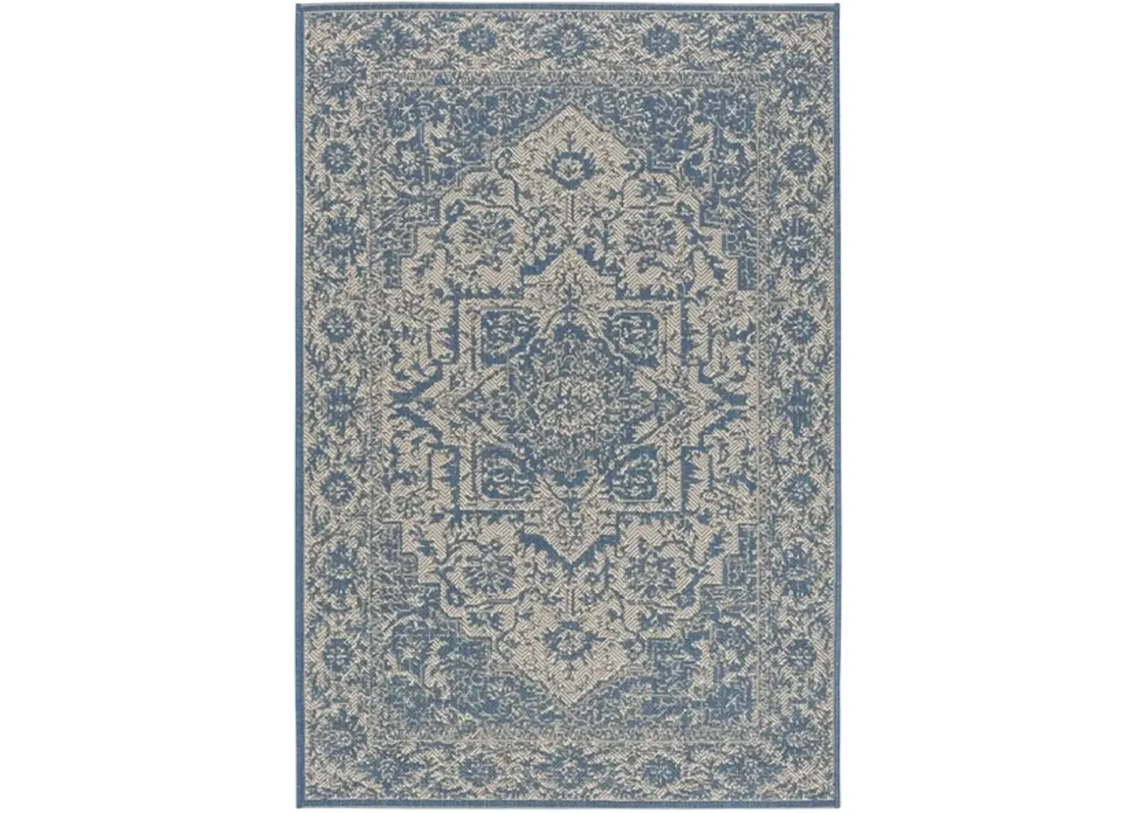 Safavieh BEACH HOUSE Collection BHS139N-4 Cream / Blue 4' X 6'