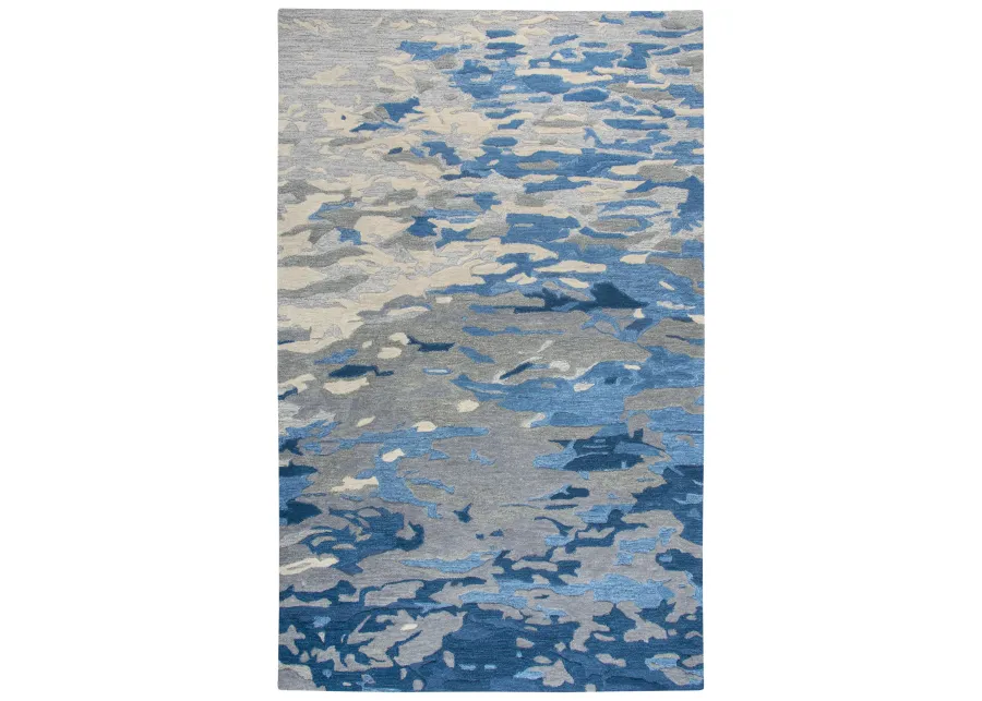 Vogue Blue Abstract Wool 10' x 13' Rectangle Rug