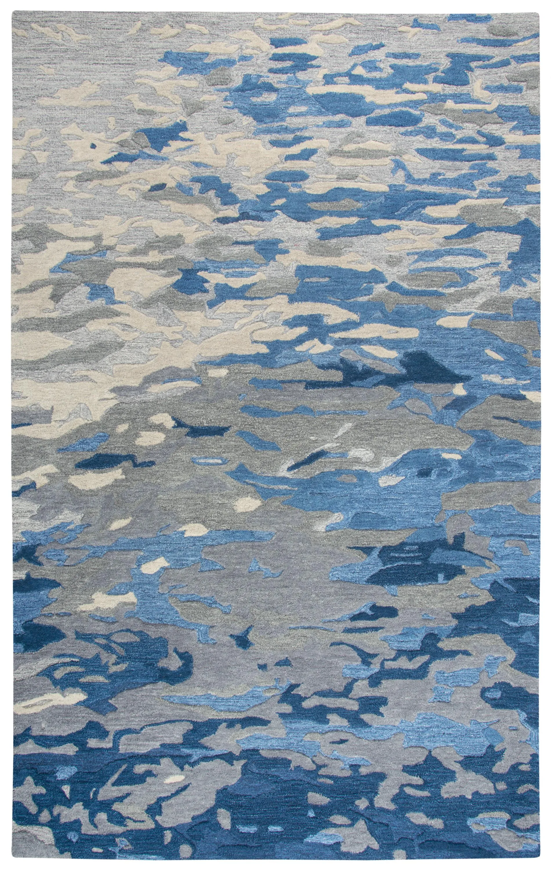 Vogue Blue Abstract Wool 10' x 13' Rectangle Rug