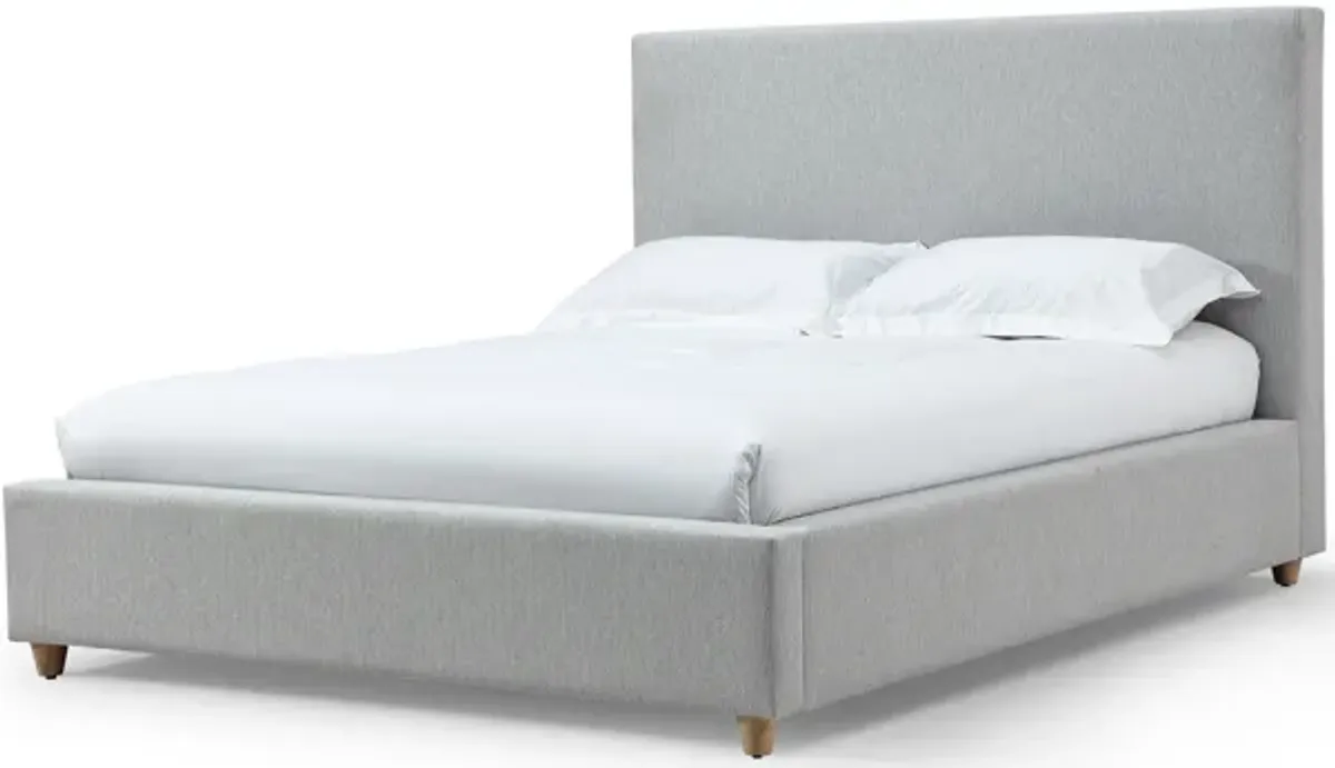 Olivia Upholstered Queen-size Bed in Linen