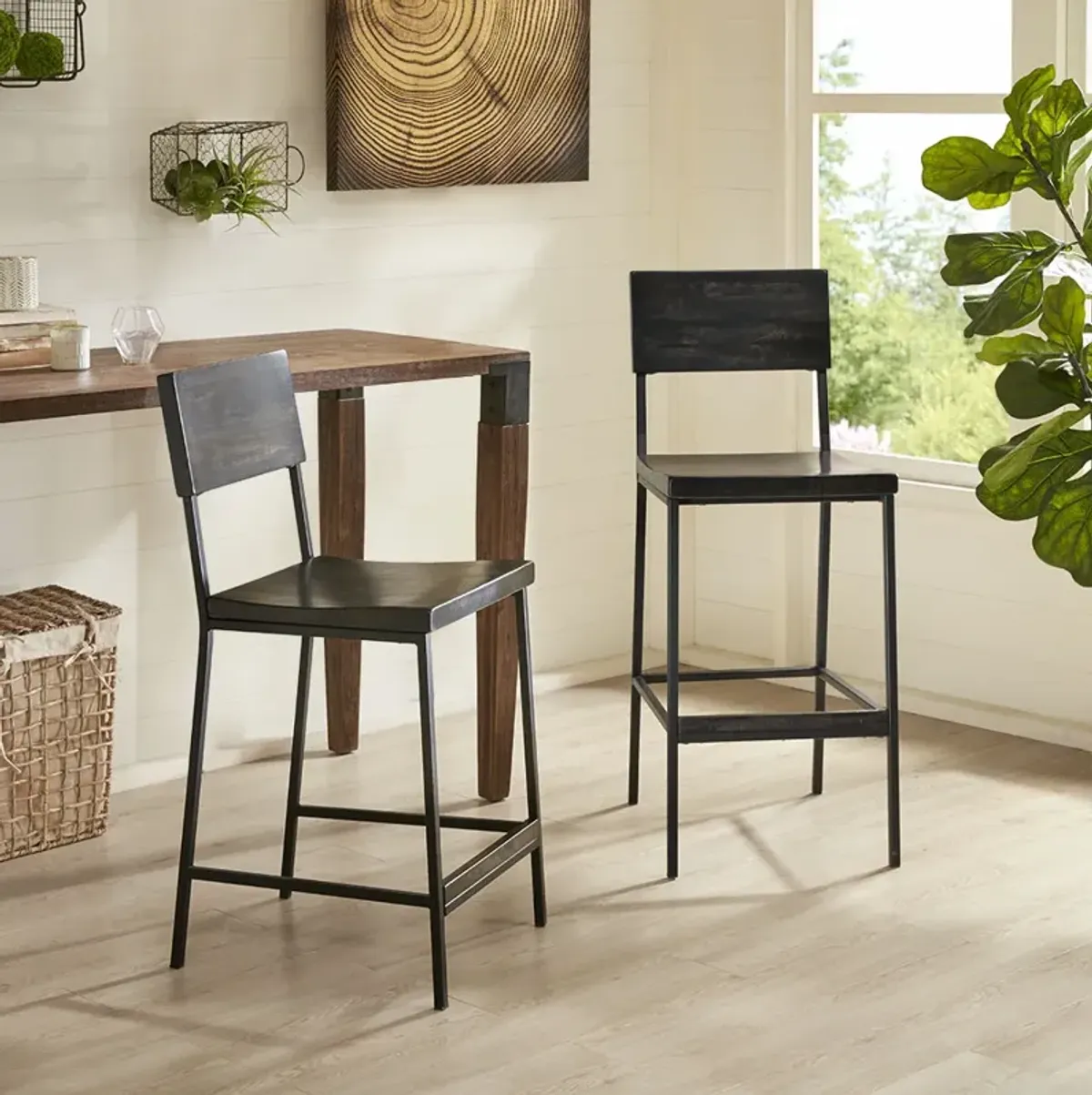 INK+IVY Tacoma Black 24" Counter stool