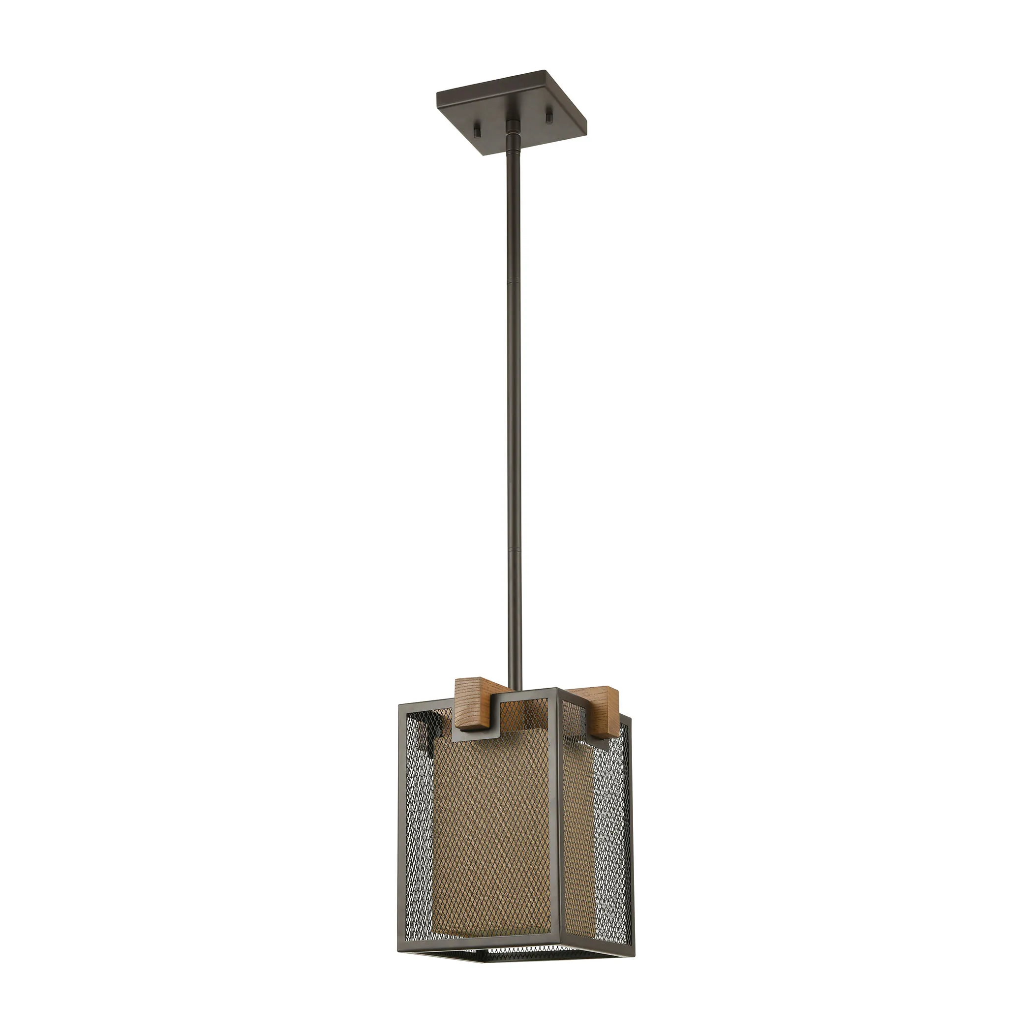 Crossbeam 9" Wide 1-Light Mini Pendant - Oil Rubbed Bronze