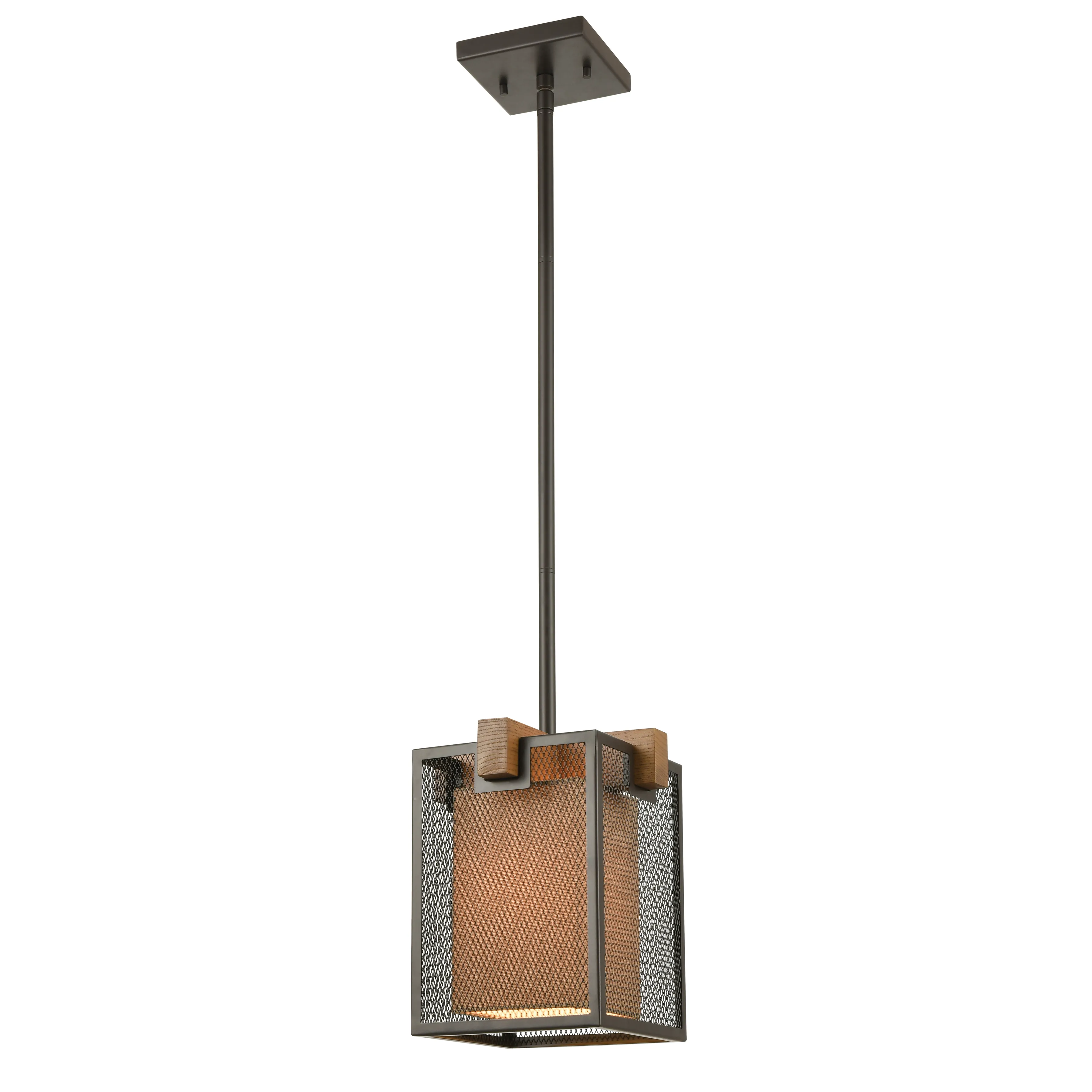 Crossbeam 9" Wide 1-Light Mini Pendant - Oil Rubbed Bronze