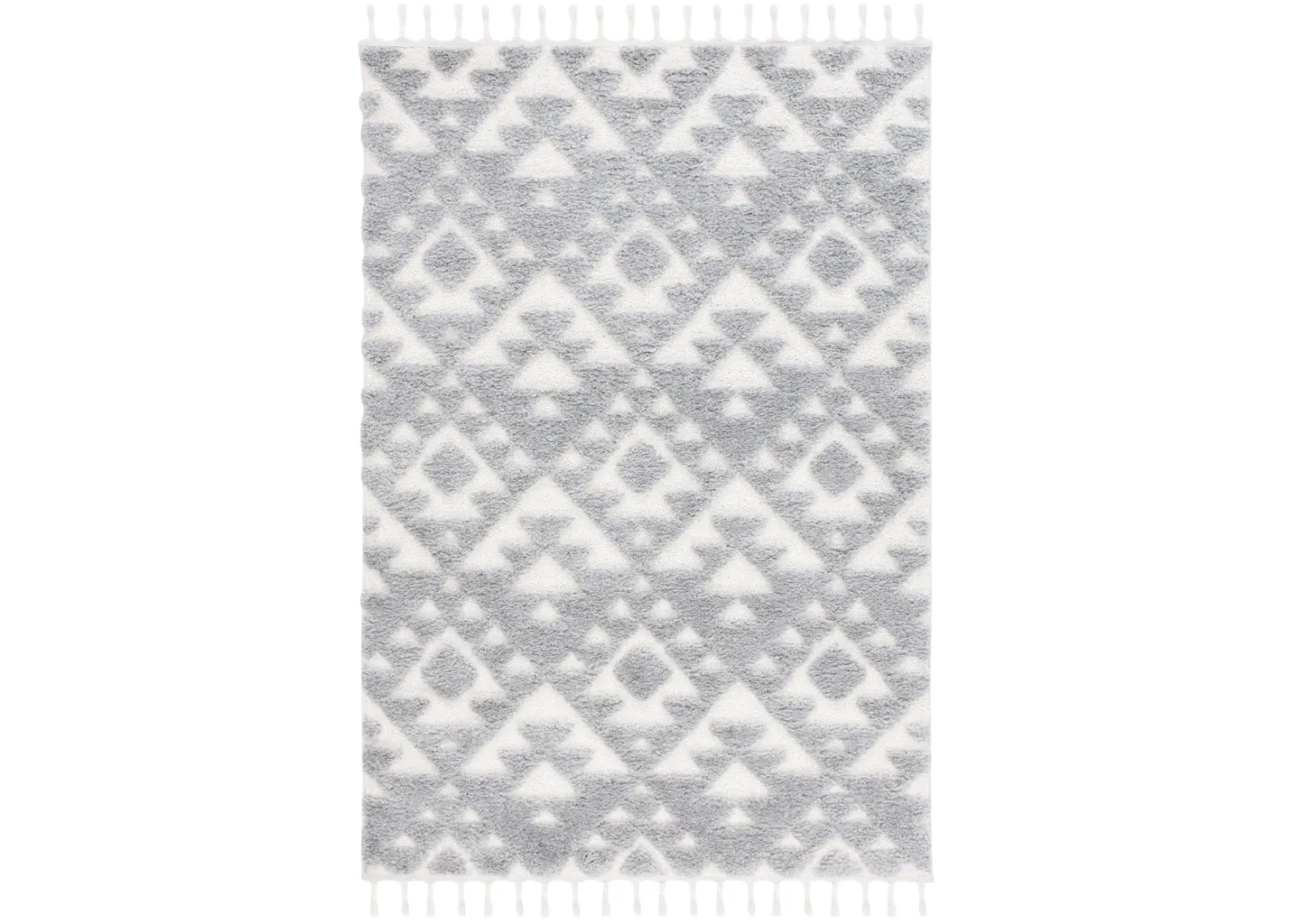 MOROCCAN TASSEL SHAG 688 GREY  5'-3' x 7'-6' Medium Rectangle Rug