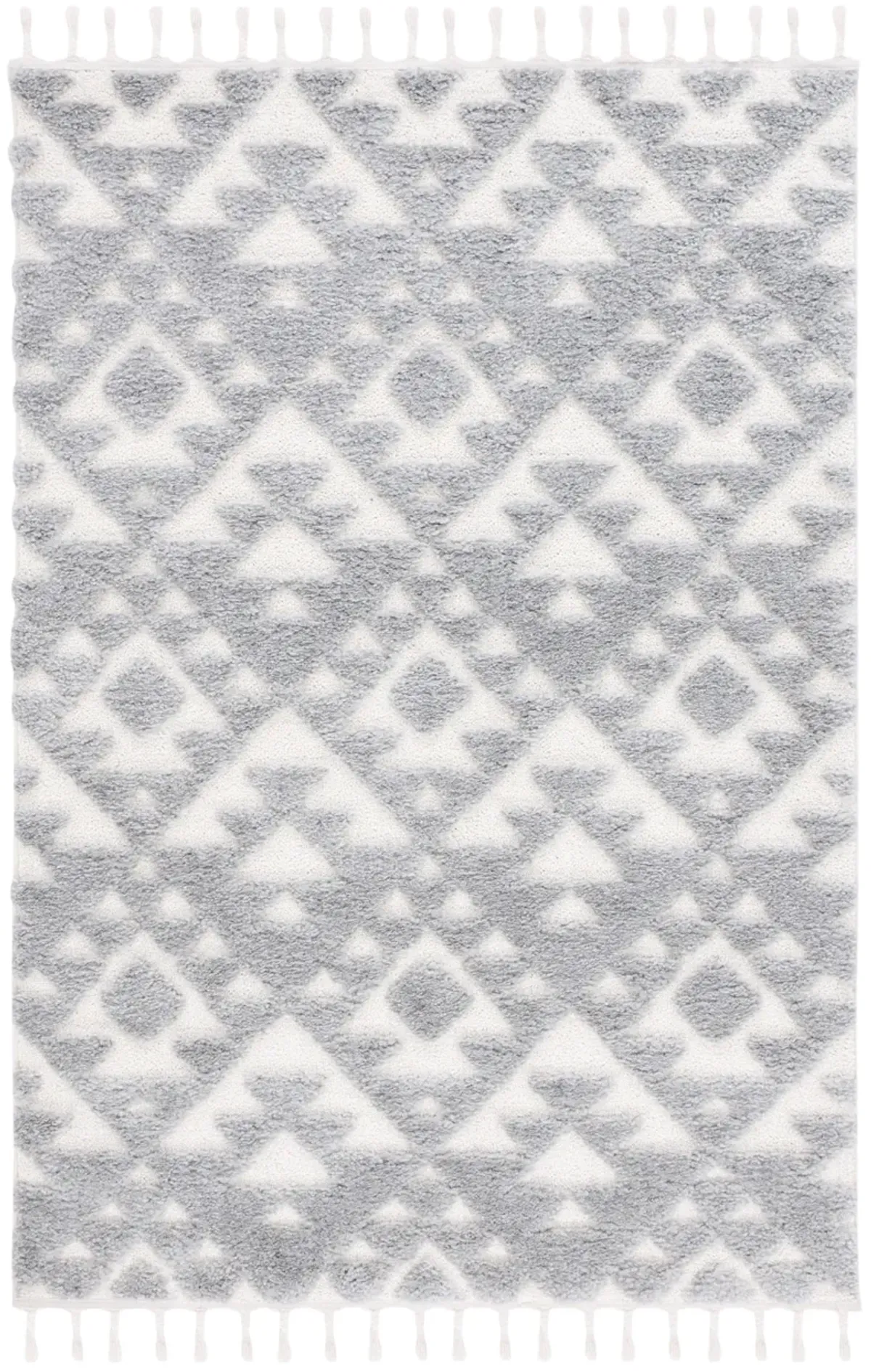 MOROCCAN TASSEL SHAG 688 GREY  5'-3' x 7'-6' Medium Rectangle Rug