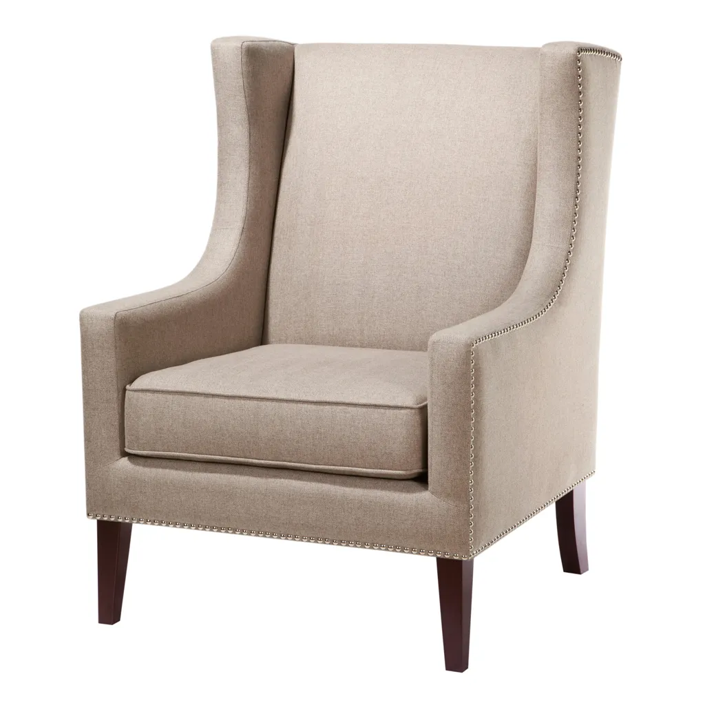 Madison Park Barton Taupe Wing Chair