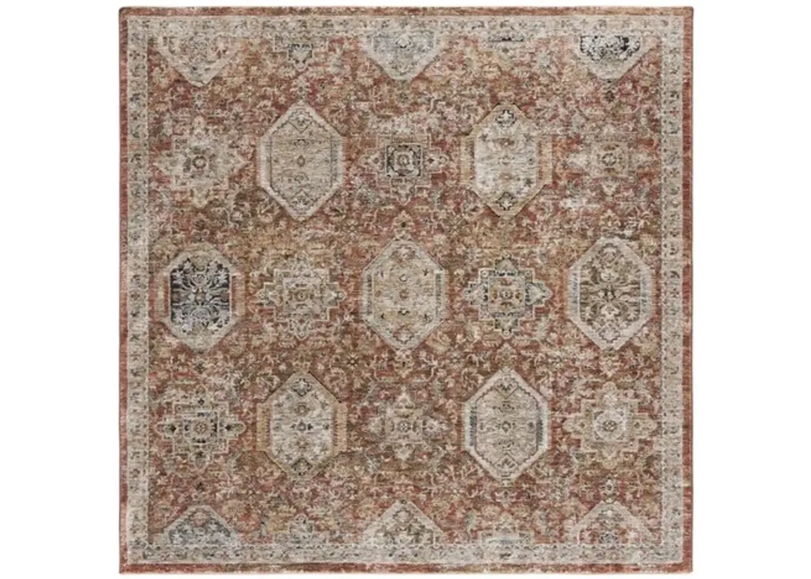 SILVERADO 108 Brown 6'-4' x 6'-4'Square Square Rug