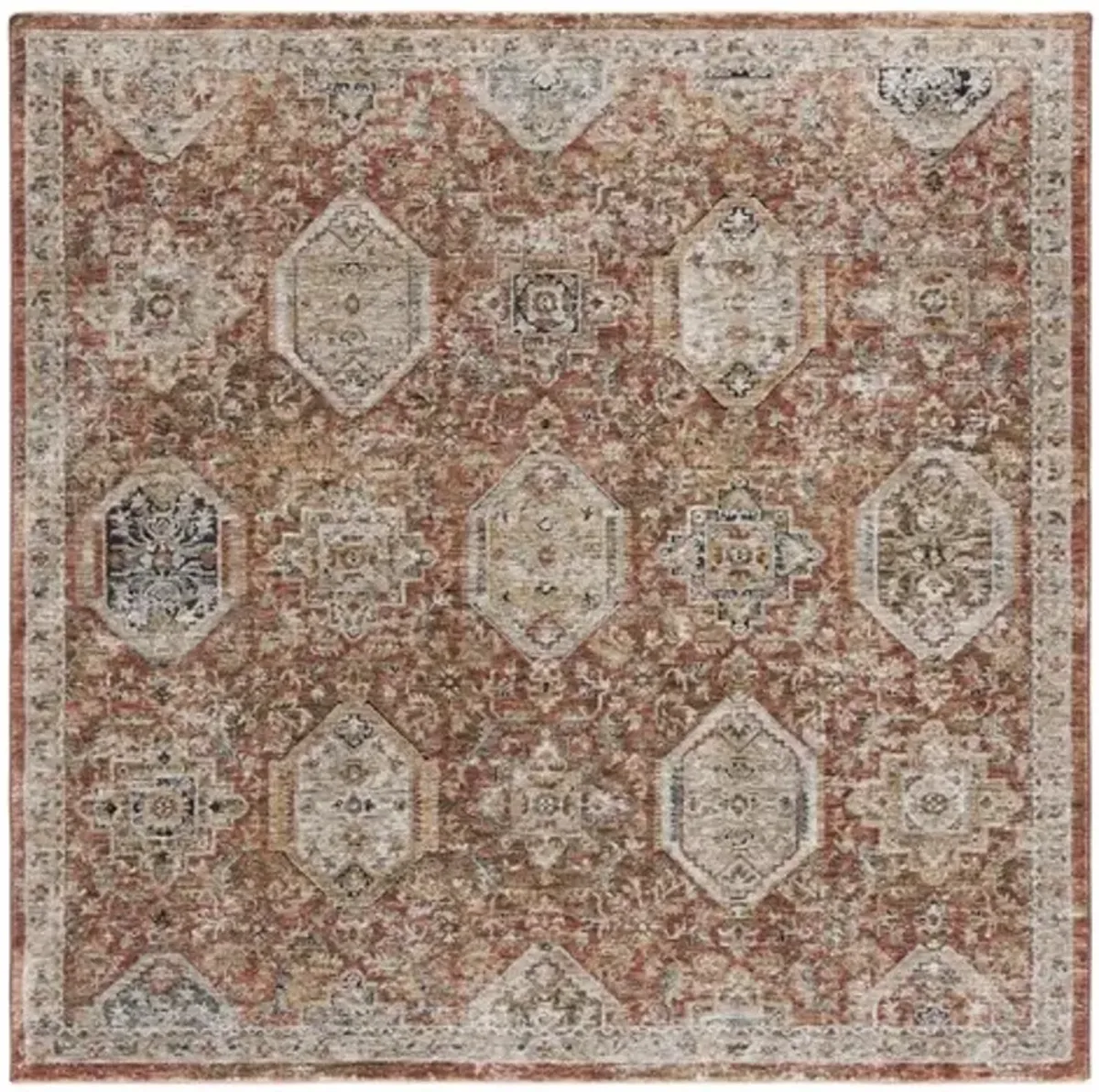 SILVERADO 108 Brown 6'-4' x 6'-4'Square Square Rug