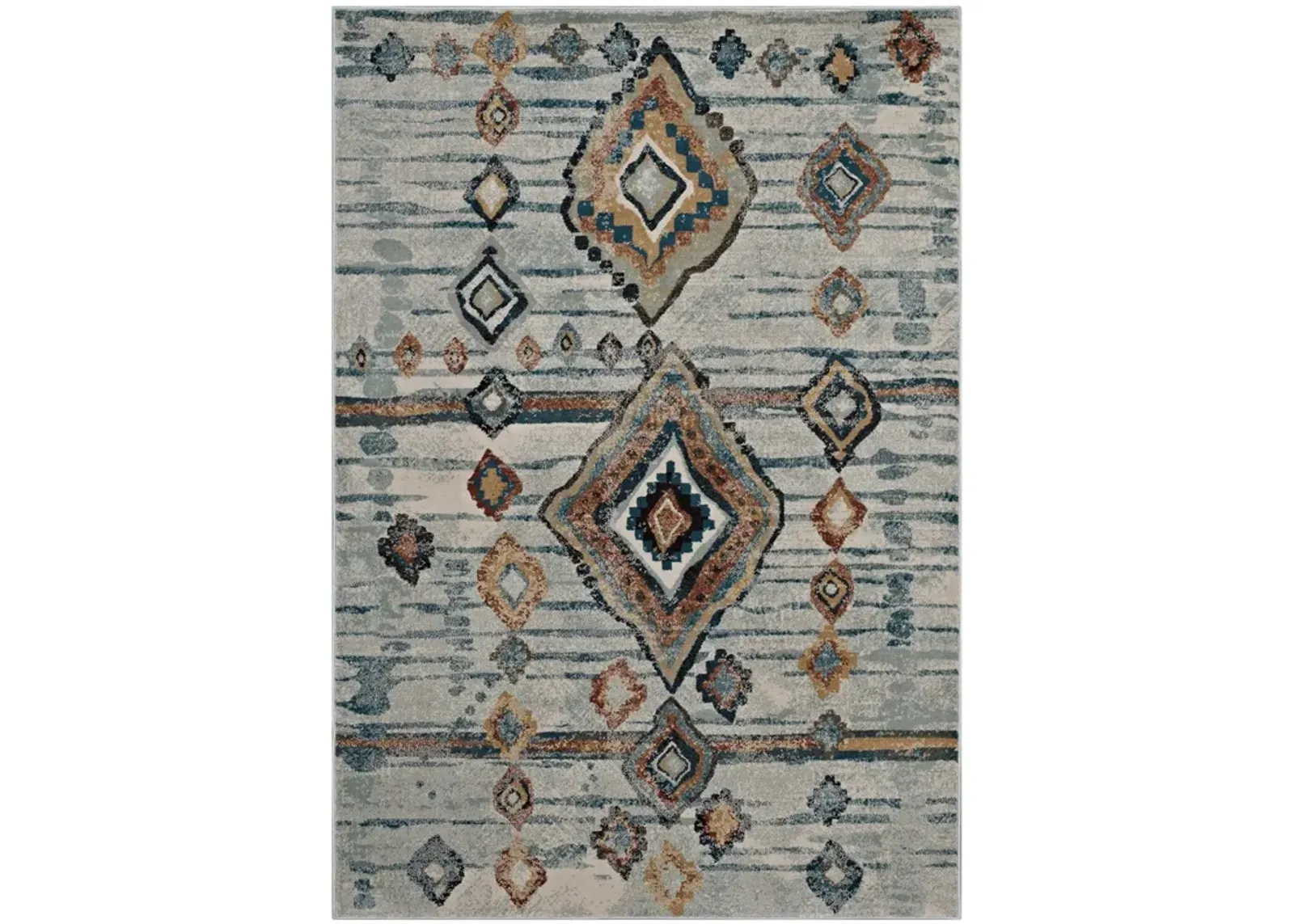 Jenica Distressed Moroccan Tribal Abstract Diamond 5x8 Area Rug