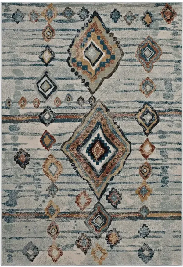 Jenica Distressed Moroccan Tribal Abstract Diamond 5x8 Area Rug