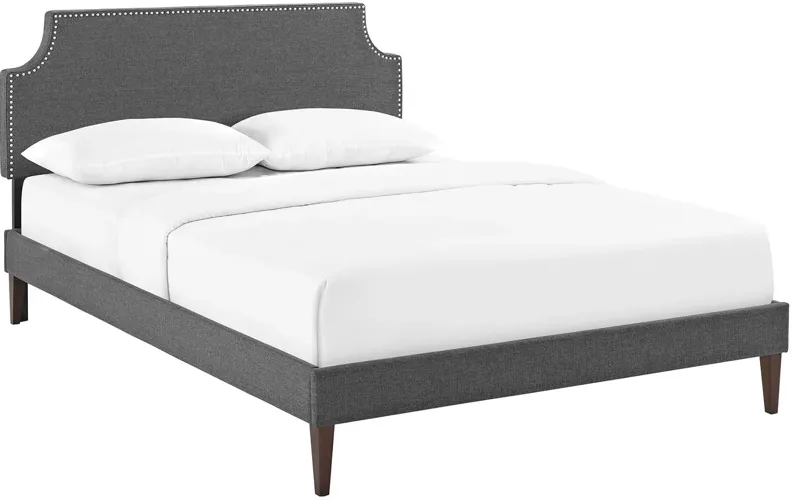 Corene Full Fabric Platform Bed with Squared Tapered Legs