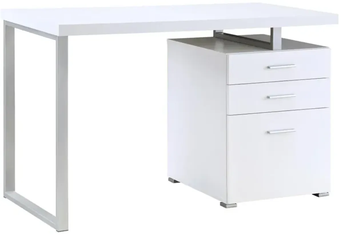 Brennan 3-drawer Office Desk White