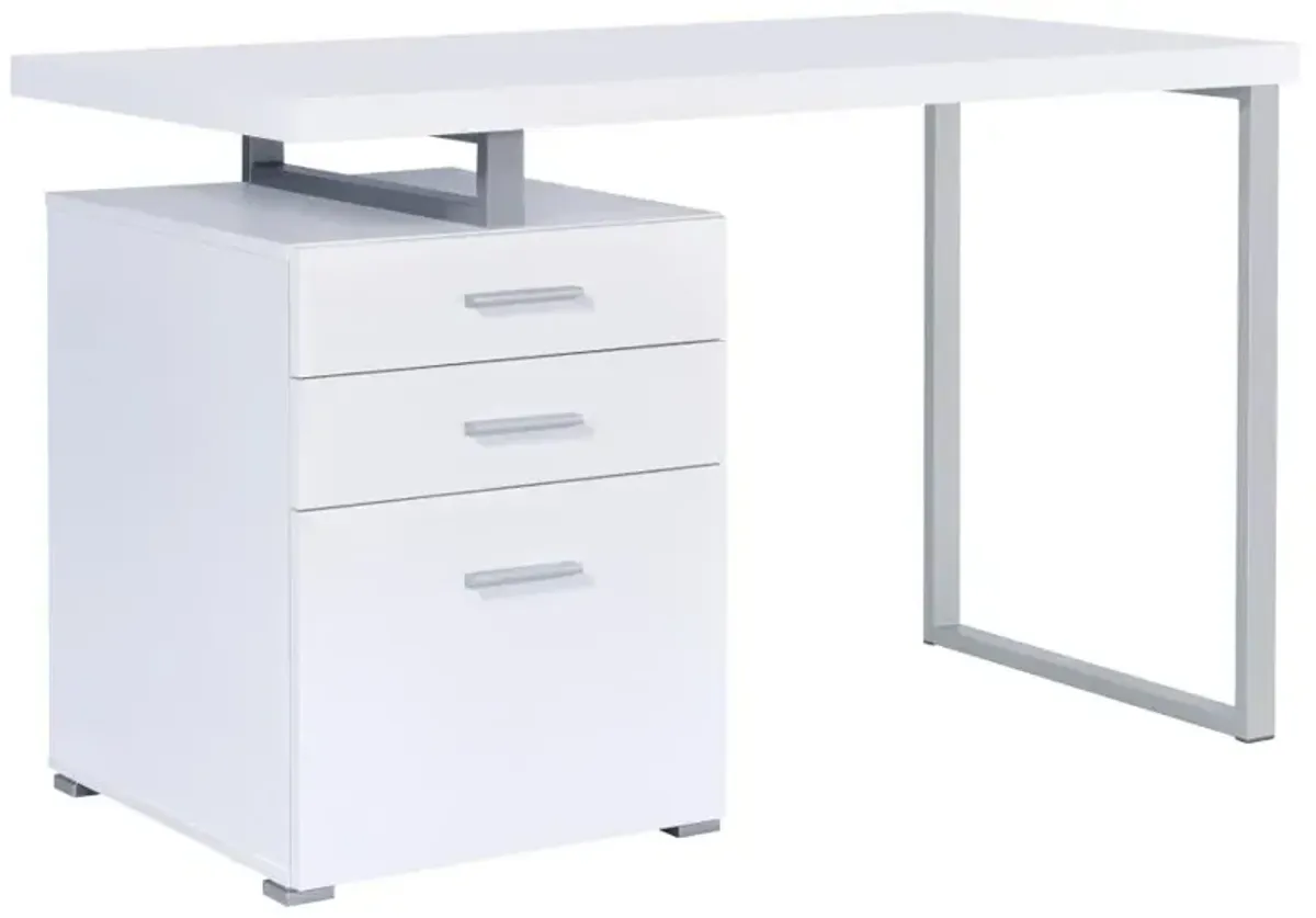 Brennan 3-drawer Office Desk White