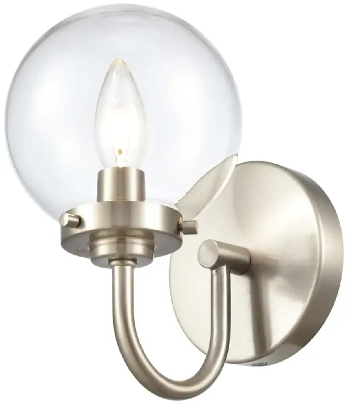 Fairbanks 8.5'' High 1-Light Sconce - Brushed Nickel and Clear