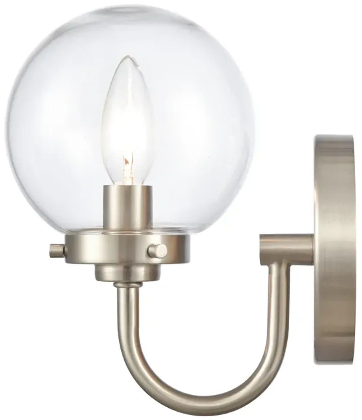 Fairbanks 8.5'' High 1-Light Sconce - Brushed Nickel and Clear