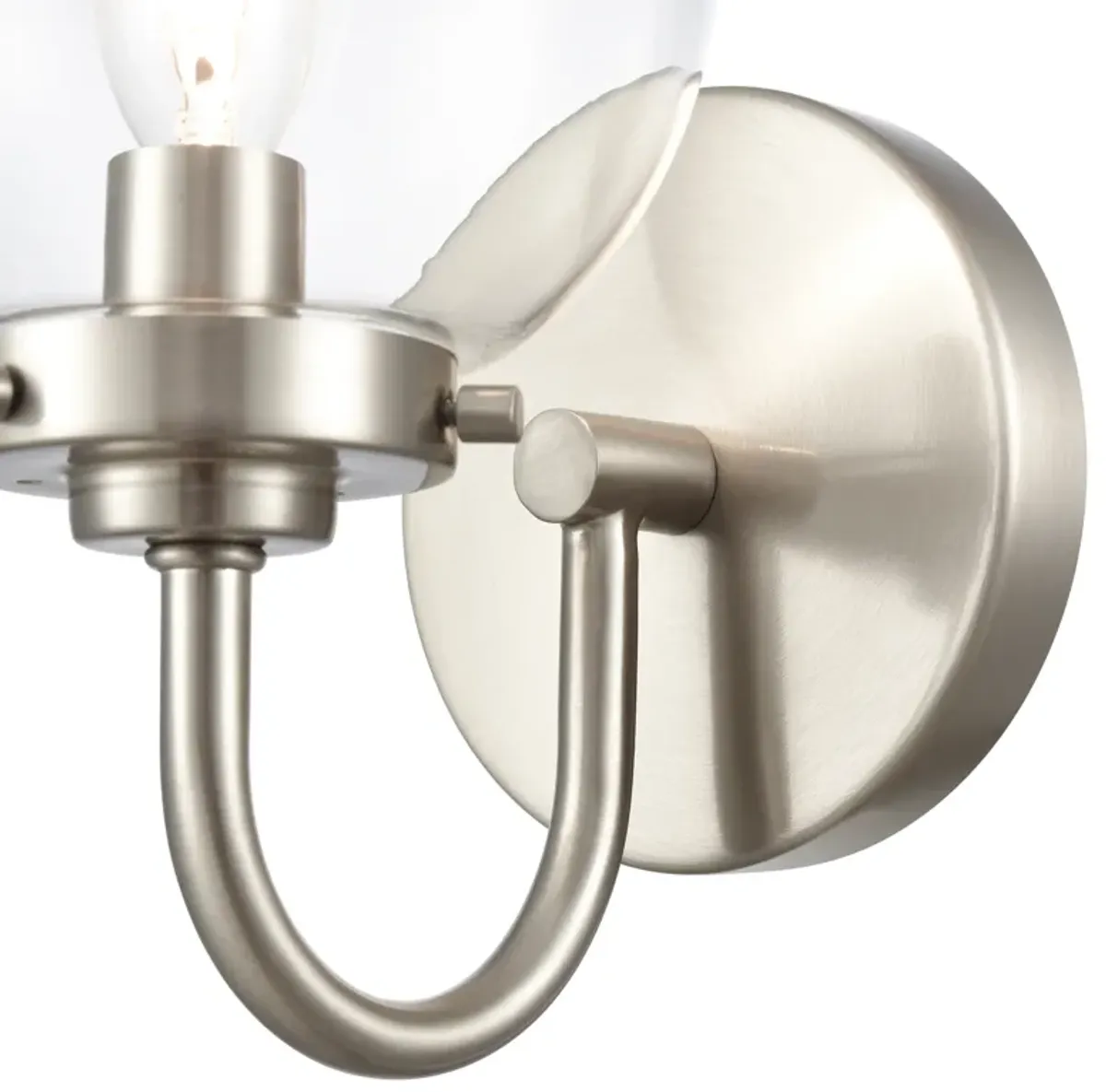 Fairbanks 8.5'' High 1-Light Sconce - Brushed Nickel and Clear