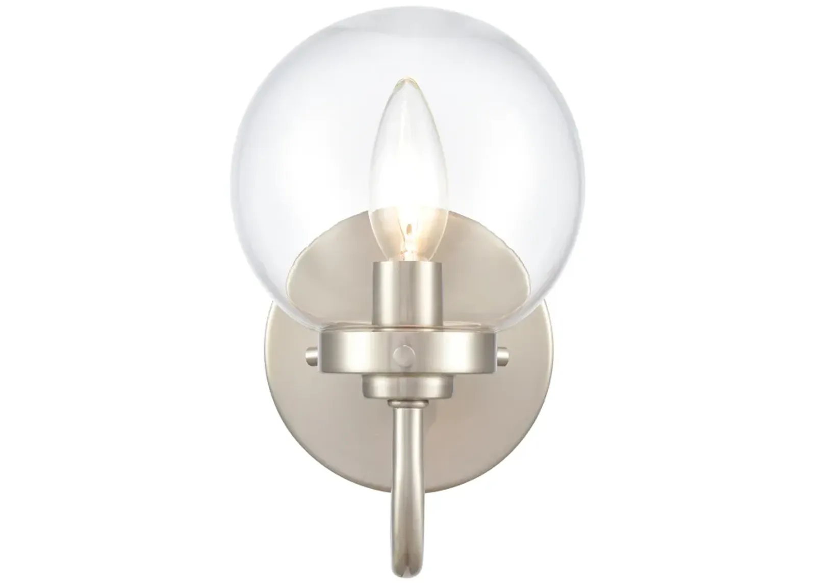 Fairbanks 8.5'' High 1-Light Sconce - Brushed Nickel and Clear