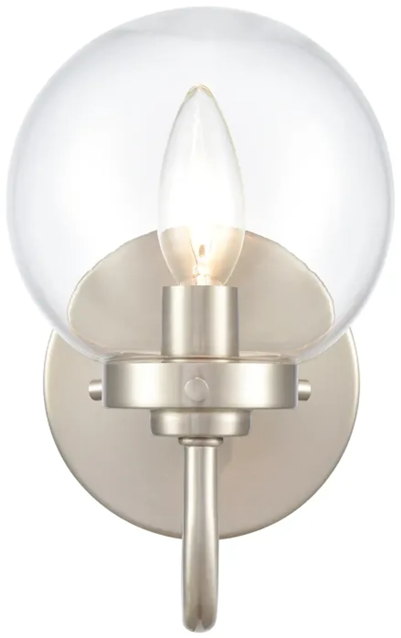 Fairbanks 8.5'' High 1-Light Sconce - Brushed Nickel and Clear