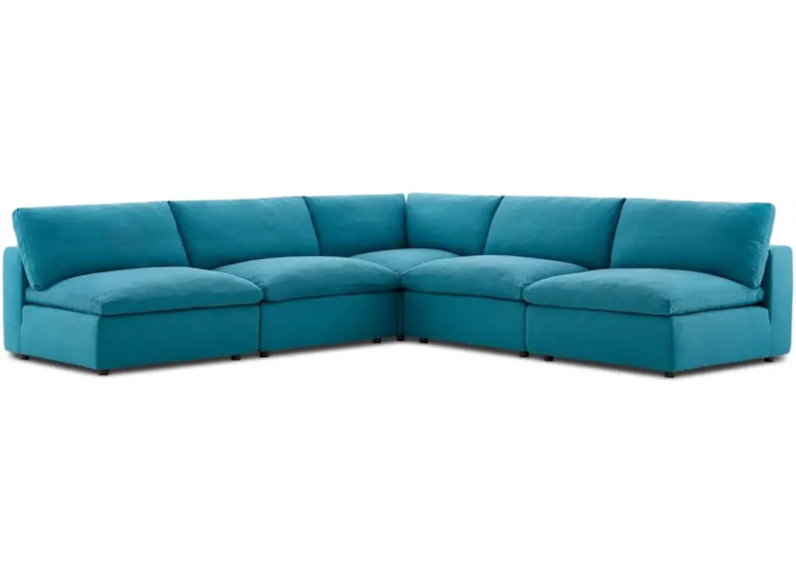 Commix Down Filled Overstuffed 5 Piece Sectional Sofa Set