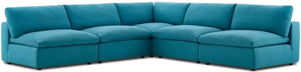 Commix Down Filled Overstuffed 5 Piece Sectional Sofa Set