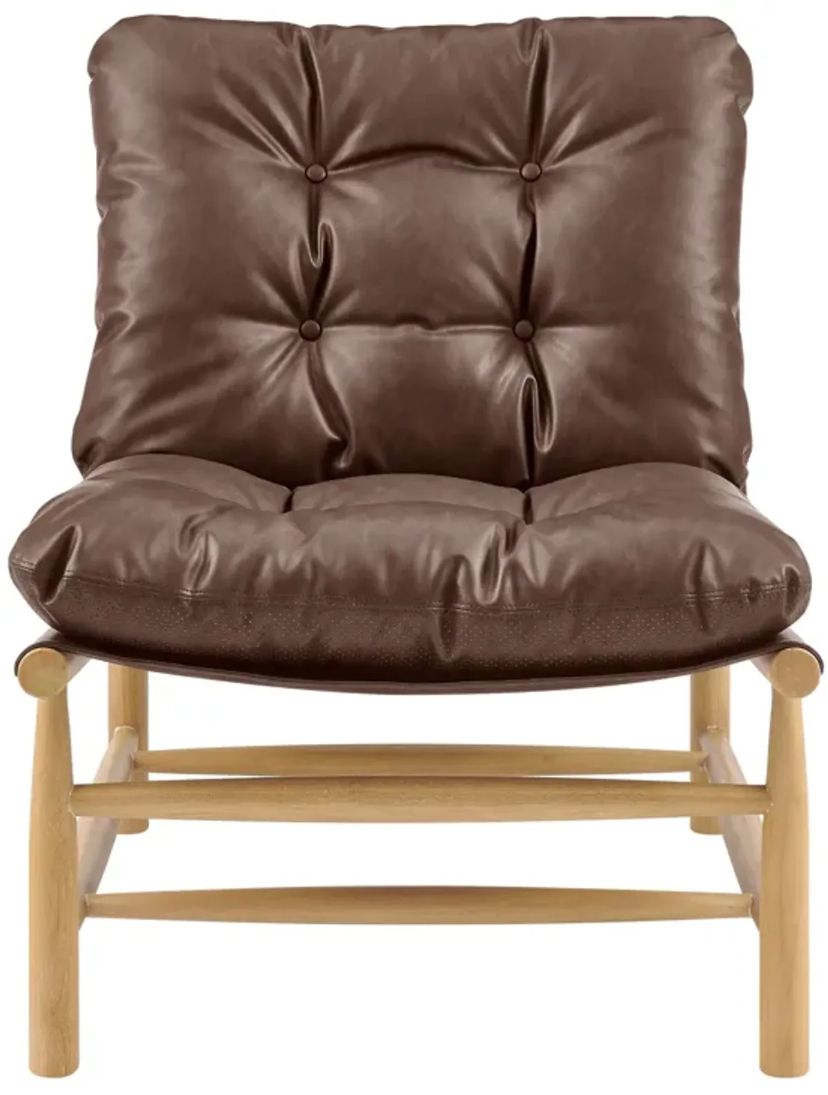 Oswald PU Tufted Accent Chair, Casa Brown 