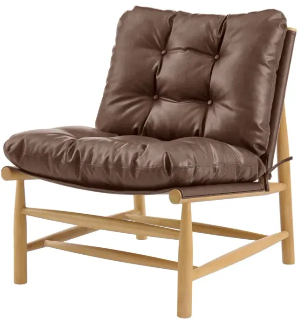 Oswald PU Tufted Accent Chair, Casa Brown 