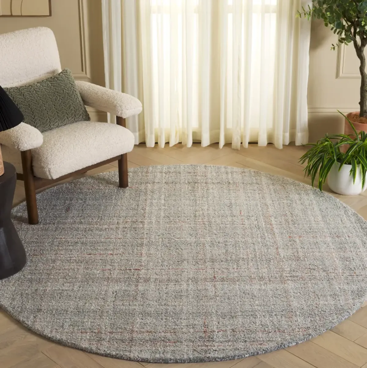 ABSTRACT Hand Tufted 6' x 6' Round area rug