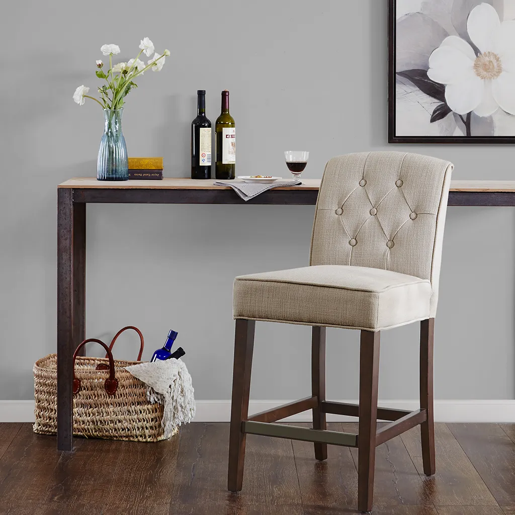 Madison Park Marian Tan Tufted Counter Stool