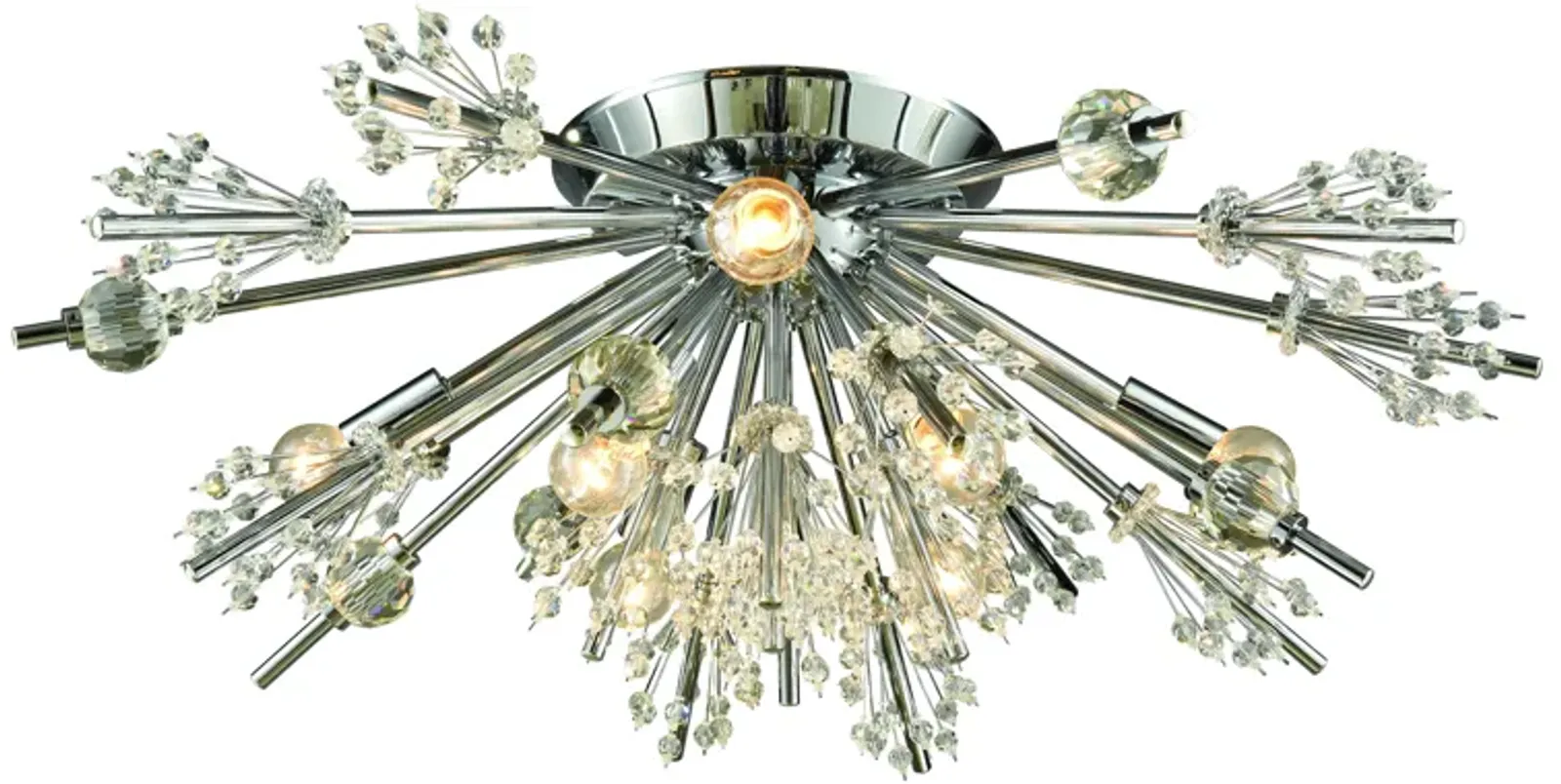 Starburst 26" Wide 8-Light Semi Flush Mount - Polished Chrome