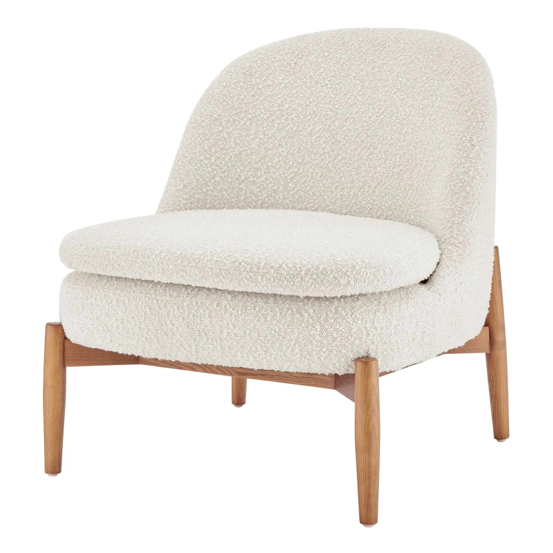 Adriana Fabric Accent Chair Walnut Legs, Solana Beige 