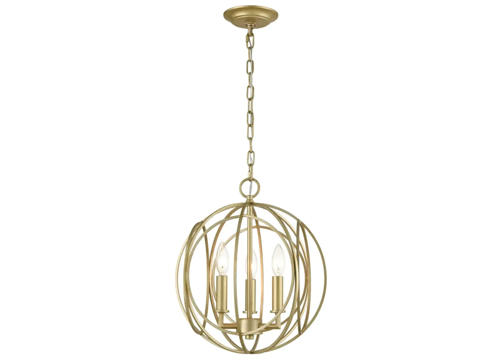 Loughton 14" Wide 3-Light Chandelier - Golden Silver