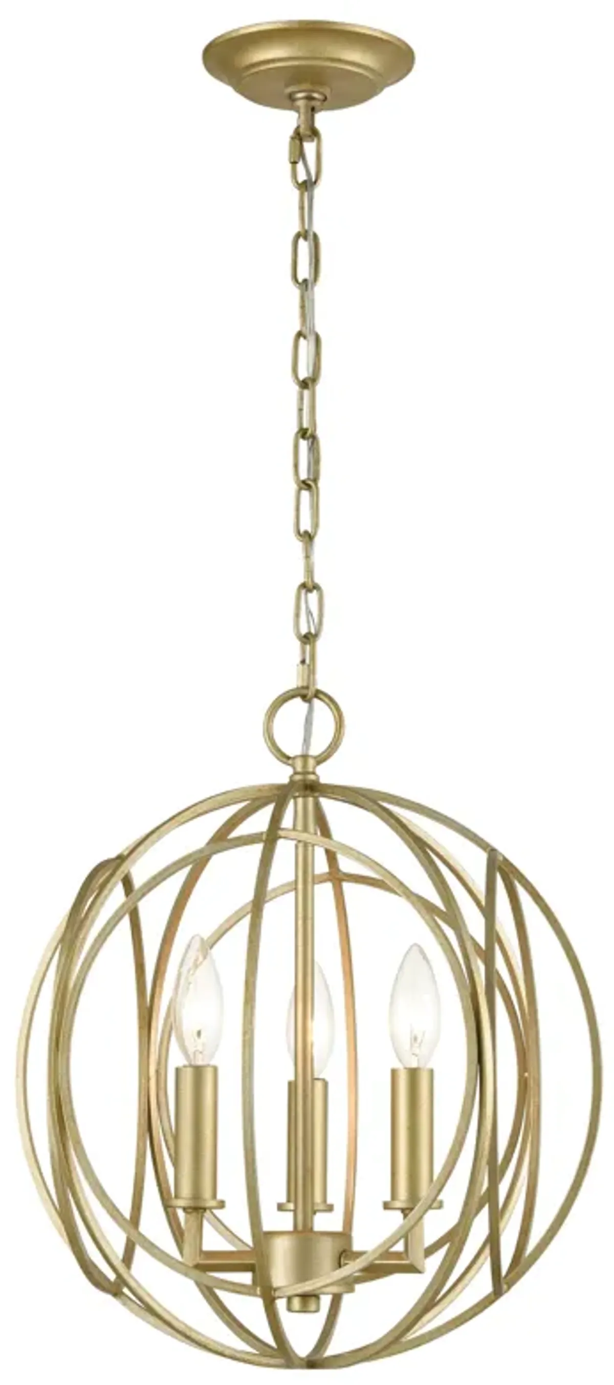 Loughton 14" Wide 3-Light Chandelier - Golden Silver