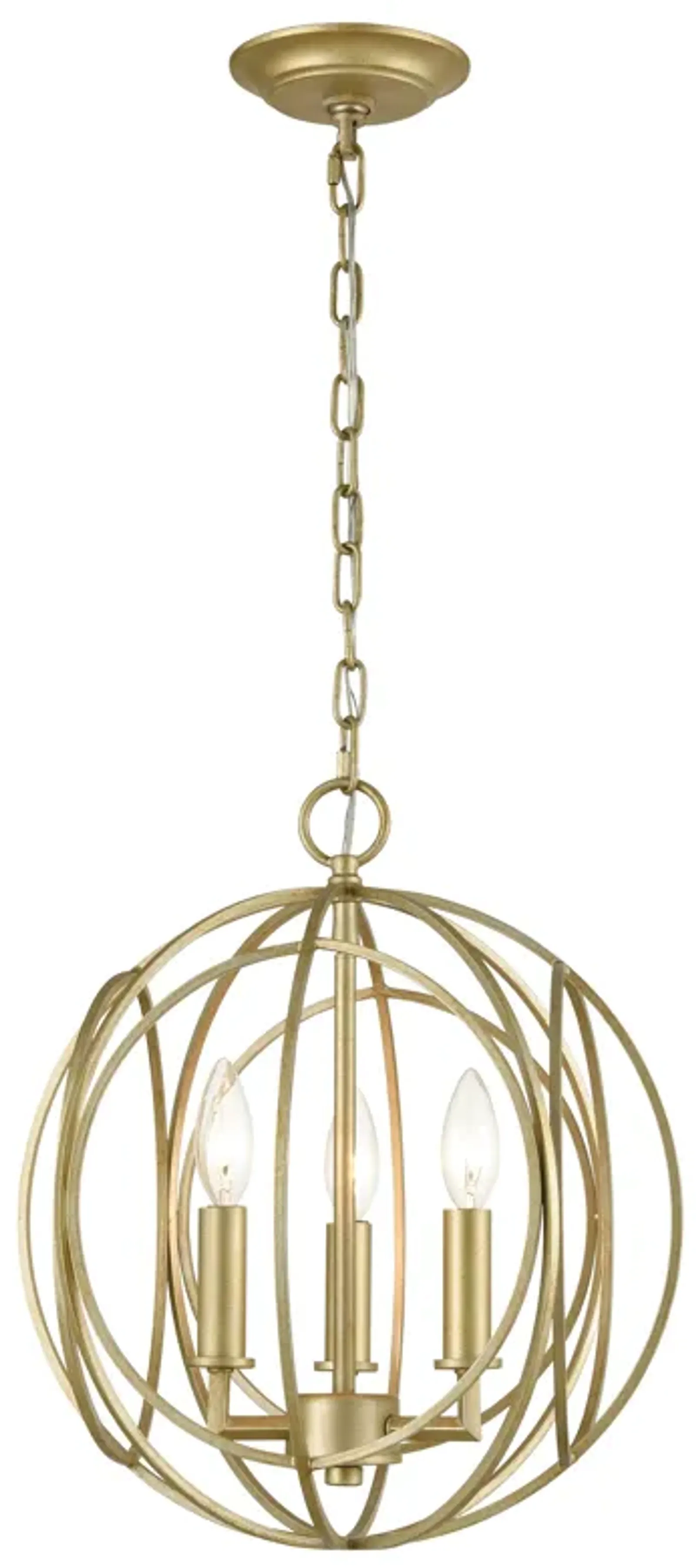 Loughton 14" Wide 3-Light Chandelier - Golden Silver