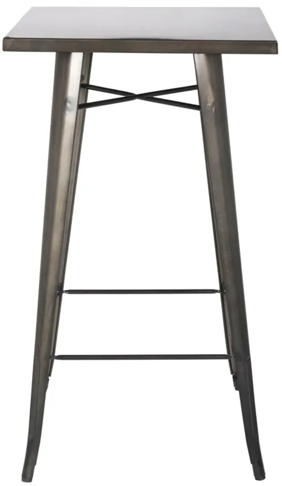 metropolis kd metal bar dining table, gunmetal