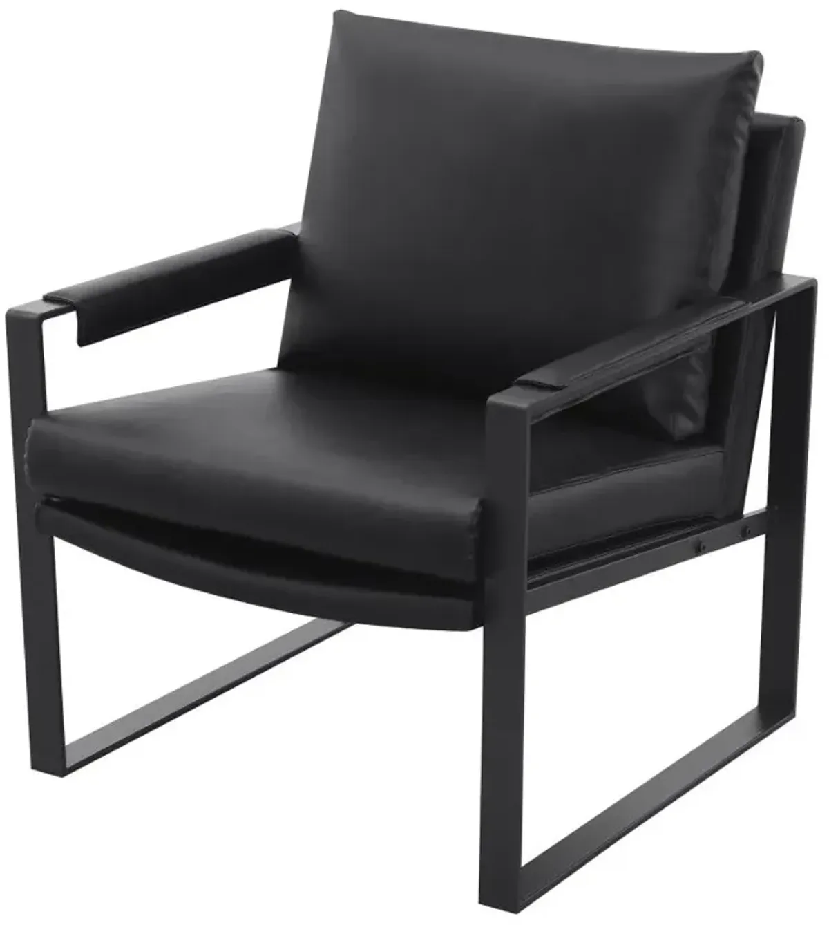 Rosalind Upholstered Track Arms Accent Chair Black and Gummetal