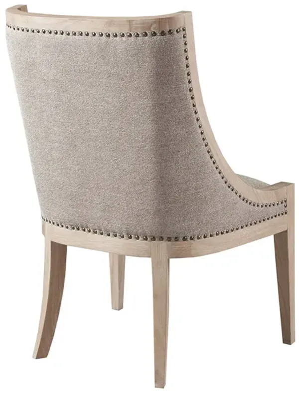 Martha Stewart Elmcrest Linen Upholstered Dining Chair with Nailhead Trim