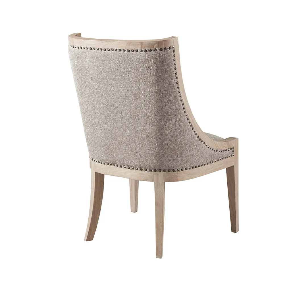 Martha Stewart Elmcrest Linen Upholstered Dining Chair with Nailhead Trim