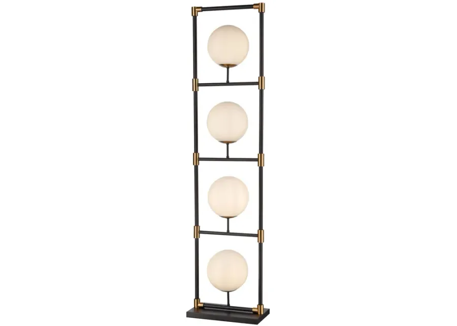 Career Ladder 59'' High 4-Light Floor Lamp - Matte Black - Includes LED Bulbs